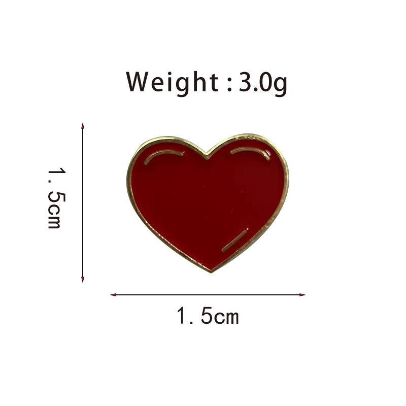 Red Love Heart Alloy Brooch - Creative, Versatile Accessory for Clothing, Hats, Backpacks, and More.