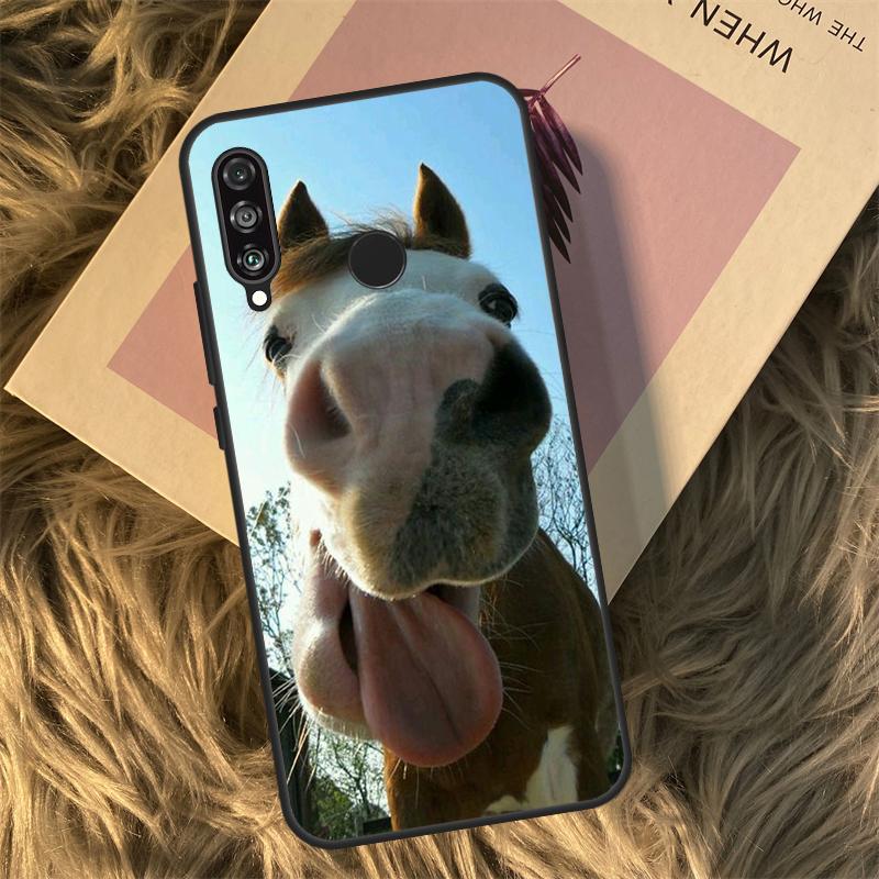 Funny Horse Animal Case For Huawei P30 P20 P50 Pro P40 Lite P Smart 2021 Nova 5T For Honor X8 X9a 50 70 Cover