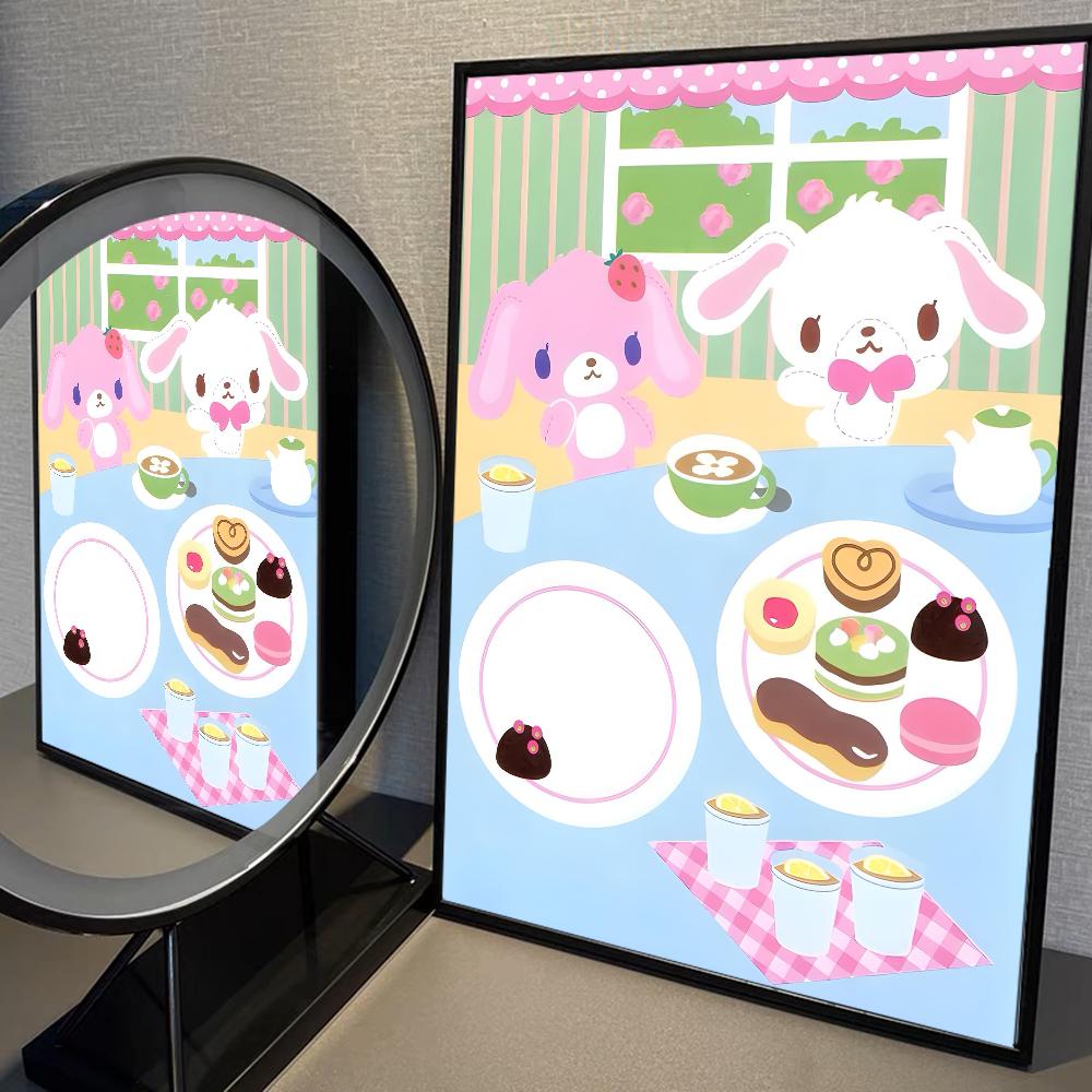 S_sugarbunnies Anime Kawaii Anime Poster Fancy Wall Sticker for Living Room Bar Art Wall Stickers Study Home Living Decoration