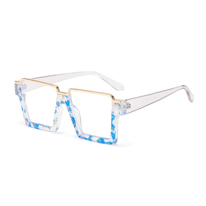 

Trendy Premium Design Print Extra Large Eyebrow Frame Color Changing Anti Blue Ray Computer Women Reading Eyeglasses Degs 0+6 0