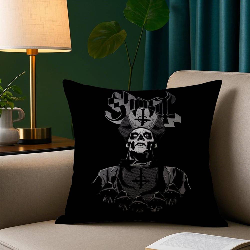 Cool G-Ghost BandS Pillow Case Short Plush Print Cushion Cover Square Throw Pillow Covers Sofa Home Decor