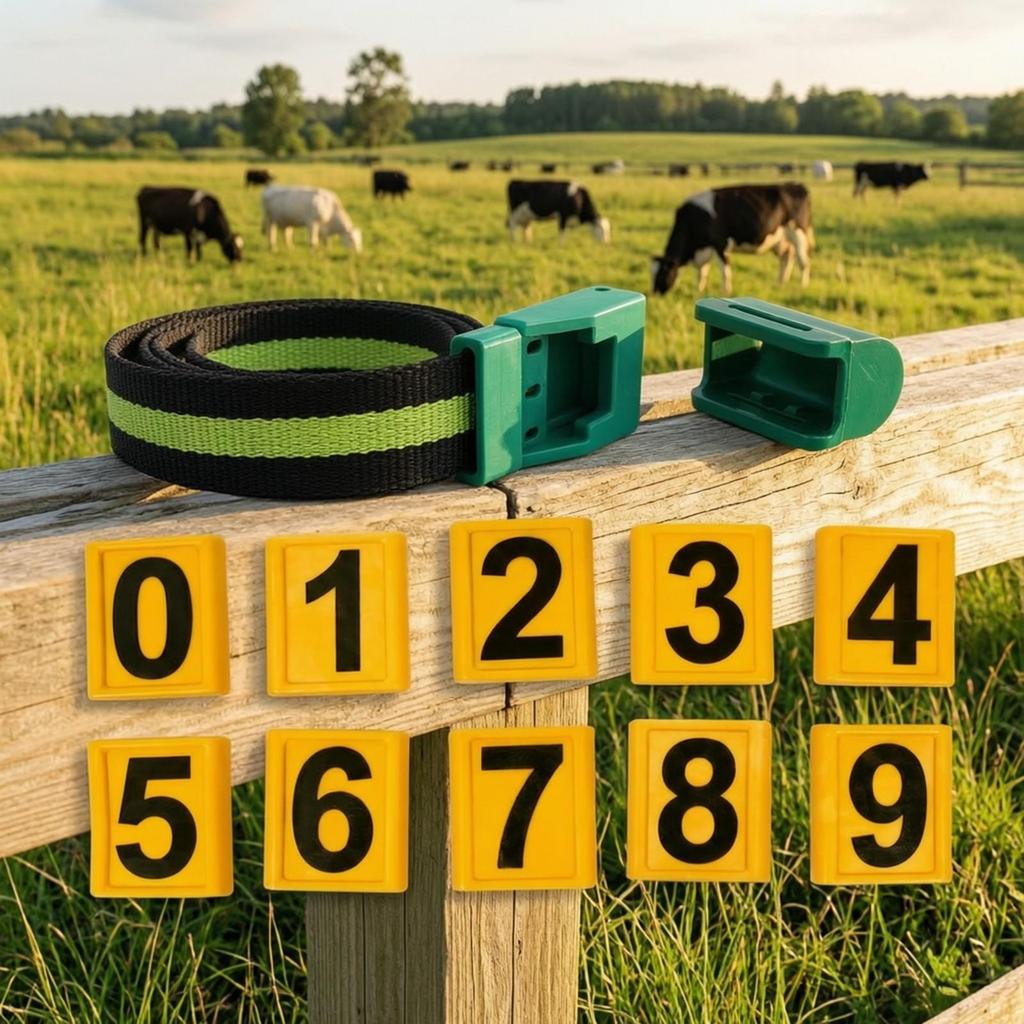 Cow Neck Strap with Identification Plates Woven Nylon for Farmers
