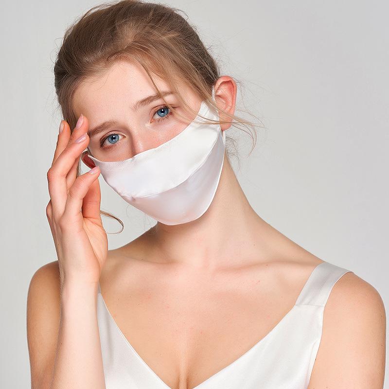 

Летняя маска для лица из шелка с защитой от УФ-лучей для женщин - Дышащая солнцезащитная маска из шелка тутового дерева