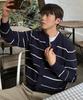 Mindbridge [Couture] Striped Round Semi-Overfit Cardigan