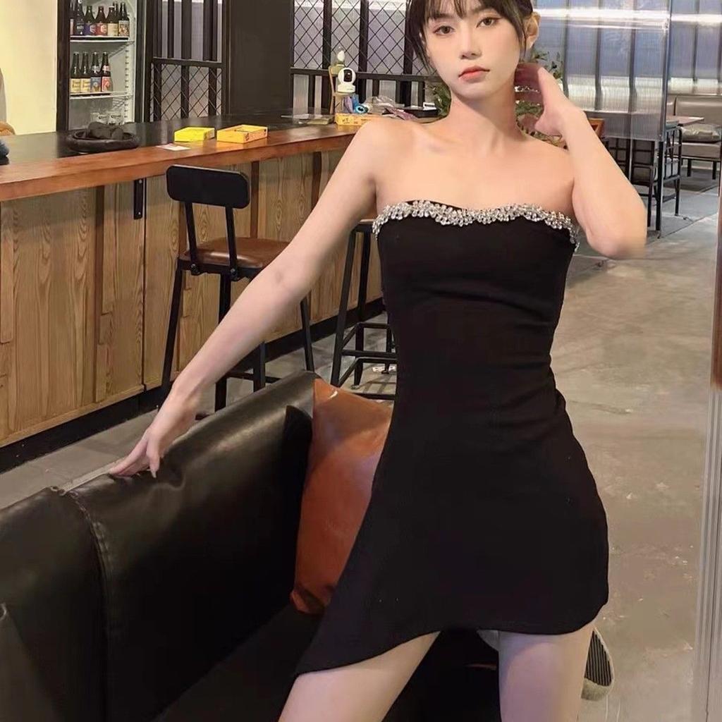 Design sense temperament tube top dress, new high-end sense light luxury small gift dress, socialite will wrap hip skirt women