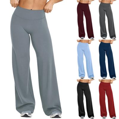 Women's High-Waist Flare Loose-Fit Straight Yoga Pants For Outdoor Sports