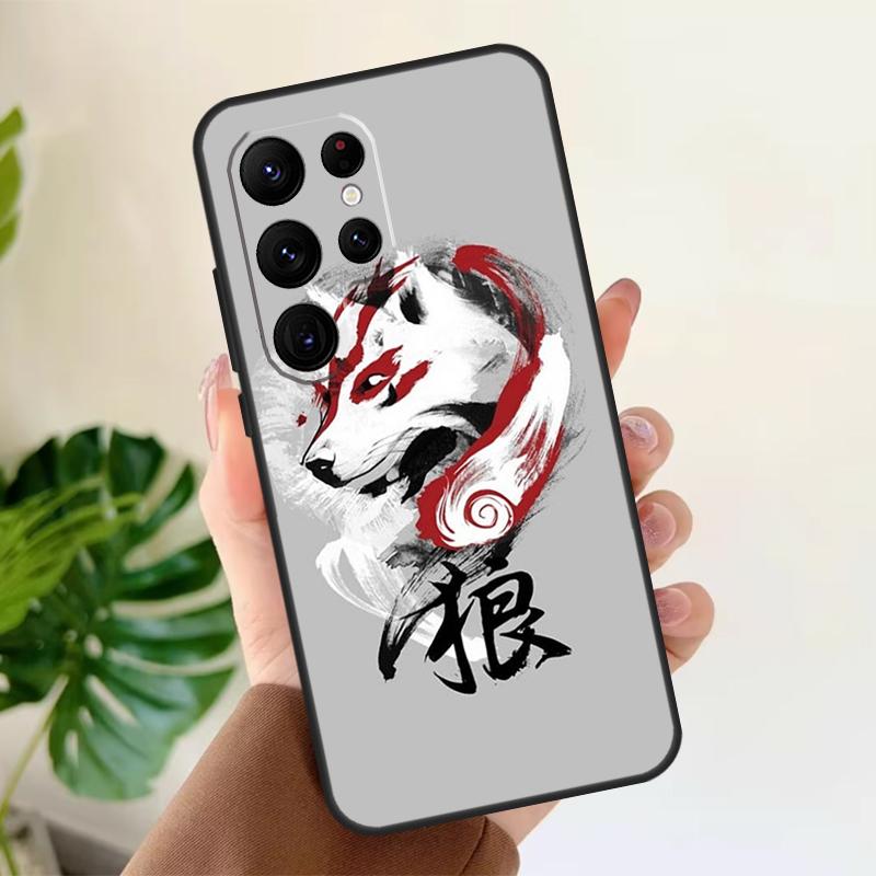 Okami Wolf Soft Case For Samsung Galaxy S24 Ultra S21 S22 S23 S25 Plus S20 FE S9 S10 S23 FE Phone Cover