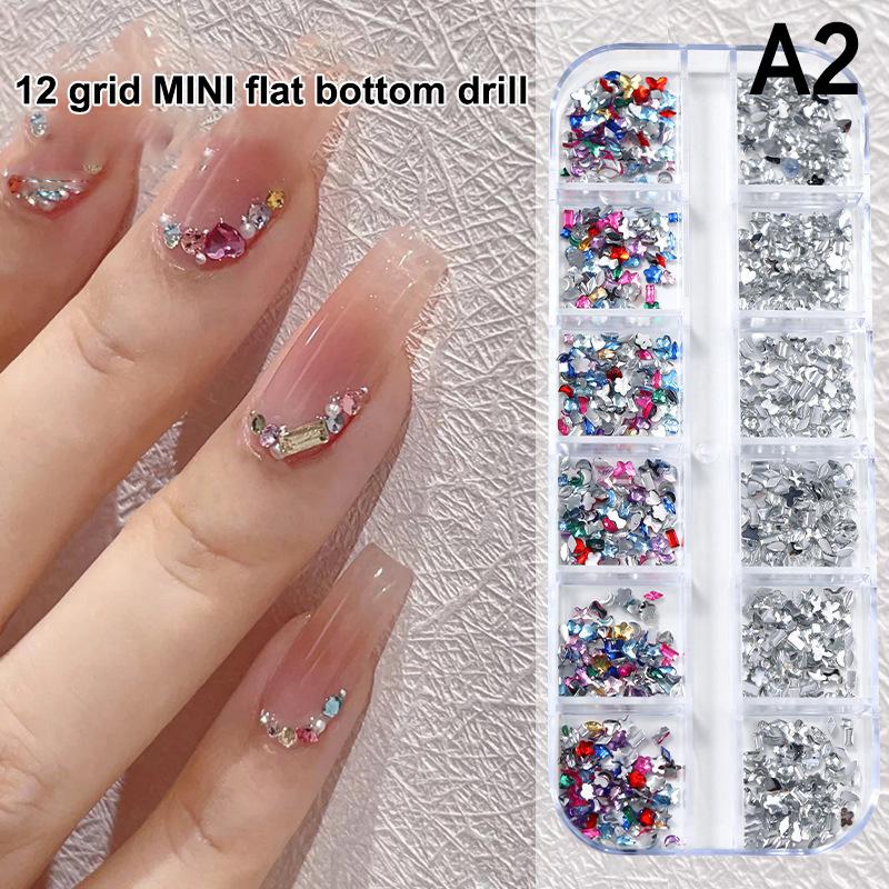 Rhinestone Colored Mini Flat Bottomed Rhinestone Pearl Nail Art Nail Charm Decoration Accessories Nail Art Nail Art Enthusiasts