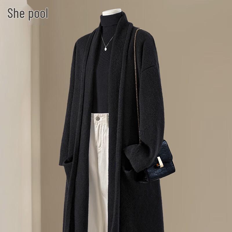 

Женский осенний вязаный кардиган удлиненного кроя свободного силуэта XL