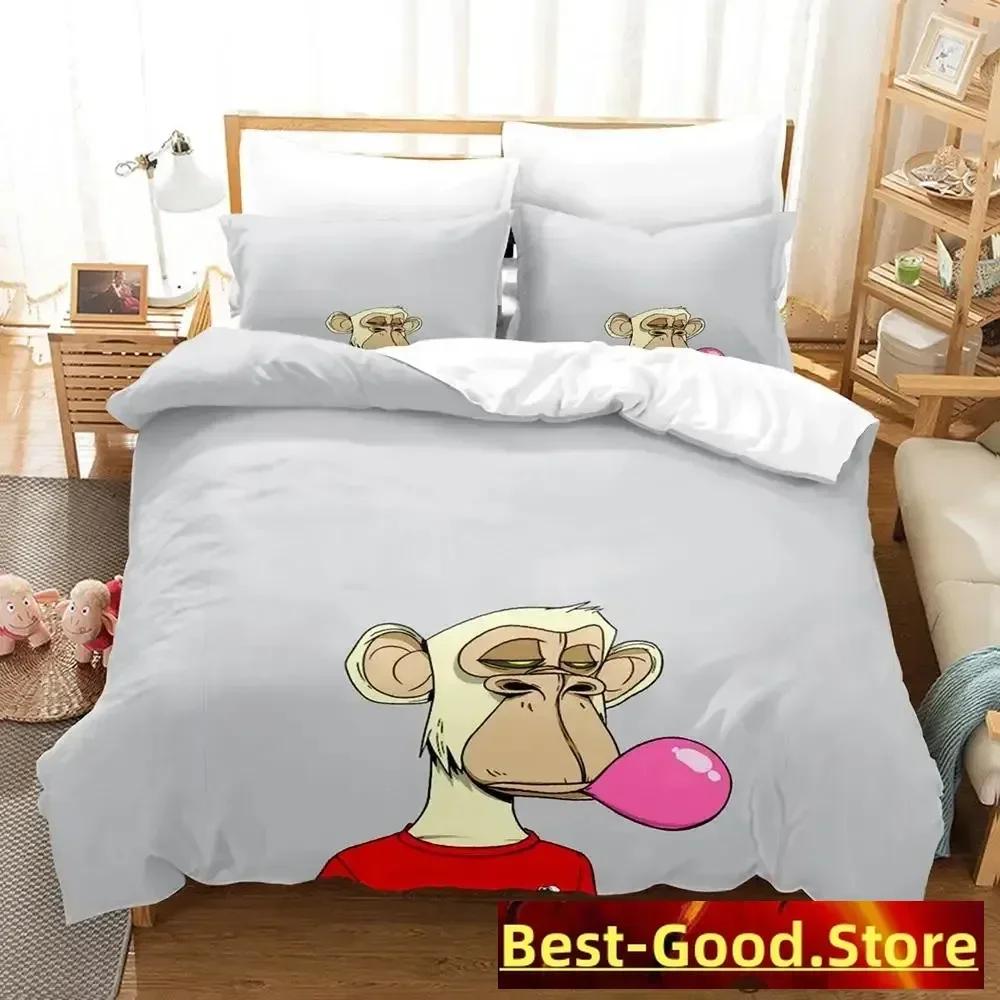 Bored Ape Yacht Club BYAC NFT Bedding Set Printed With Pillowcase Bed Duvet Cover Soft Single Double Queen Super King Size