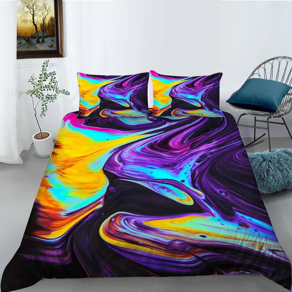 3D Color Pattern Bedding Single Double Bed Full Size Luxury Family Pillowcases and Quilt Covers 2-3 Pieces