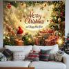 Merry Christmas Tapestry, Holiday Wall Art Background Cloth for Living Room Warm Winter Home Decoration