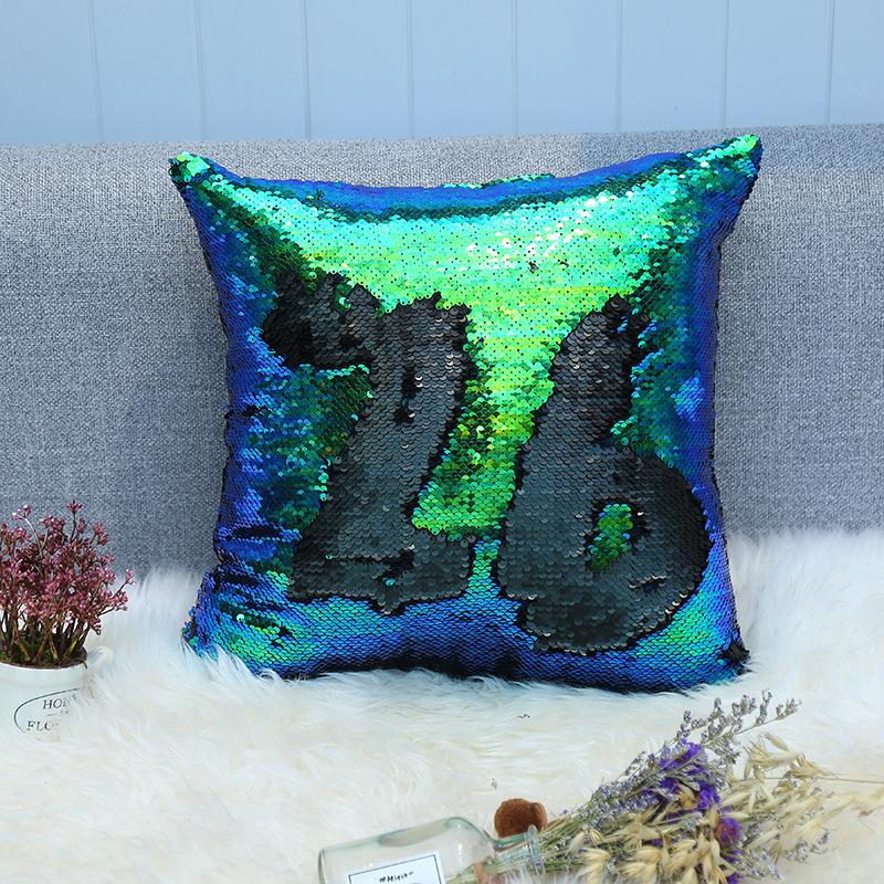 Sequined Pillowcase Contrasting Color Digital Series Cushion Cover Car Sofa Bedside Cushion Cover