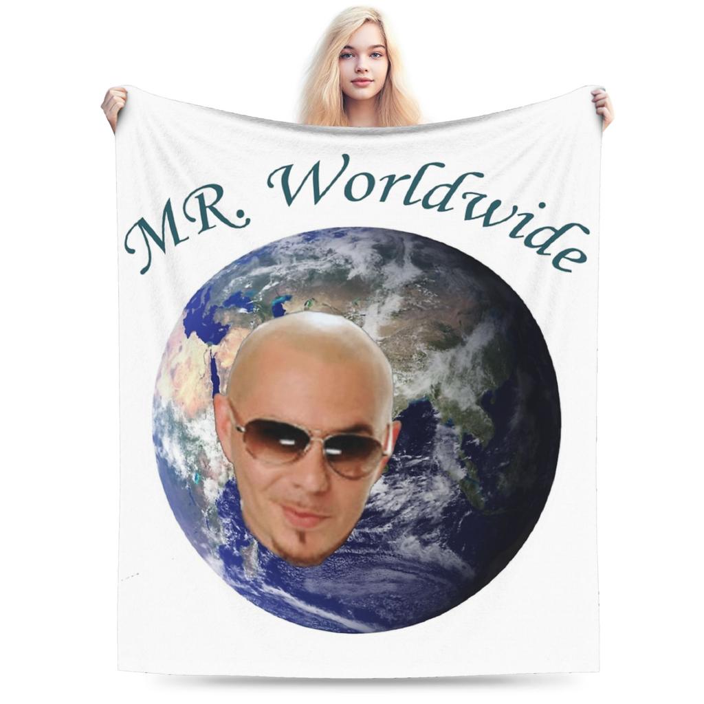 Mr Worldwide Pitbull Sänger Decke Samt Dekoration Dollar Live Lache Liebe Dünne Überwurfdecke für Bettwäsche Schlafzimmer Tagesdecke