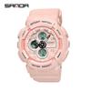 Sanda Personalized Multifunctional Outdoor Sports Watch for Men and Women - Luminous, Waterproof, Dual Display Digital Wristwatch.