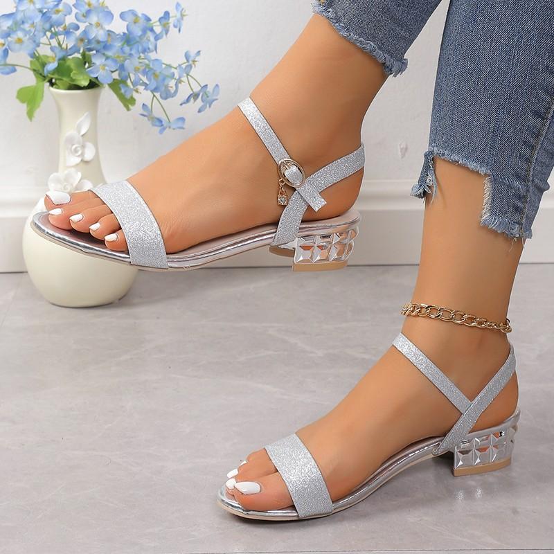 Women Sandals Summer Round Toe Shoes Lightweight Plus Size Shoes for Women Fashionable Elegant Plus Size Casual Non Slip Sandals