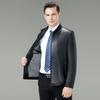 Men's Versatile Sheepskin Leather Jacket: 2025 Spring/Autumn, Middle-Aged Dad Lapel Motorcycle Style