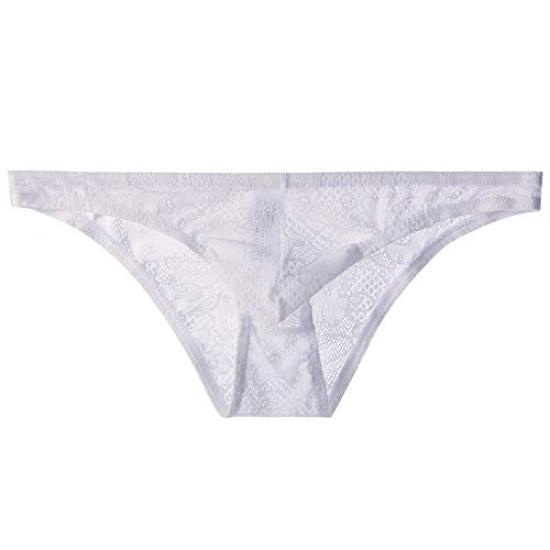 Full Lace Bikini Lace Lace Inner Sexy Shorts [Jester] Men's Shorts, Underwear, (L, White)