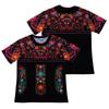 Women's Ethnic Floral Embroidered Style Short Sleeve T-shirts Summer Round Neck 3D Print Tops Fashionable Casual Tops