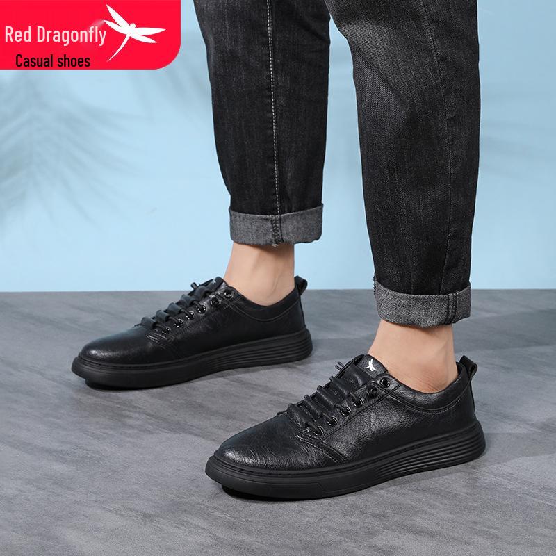 Red Dragonfly Men's Waterproof Leather Slip-On Casual Shoes - Spring/Autumn