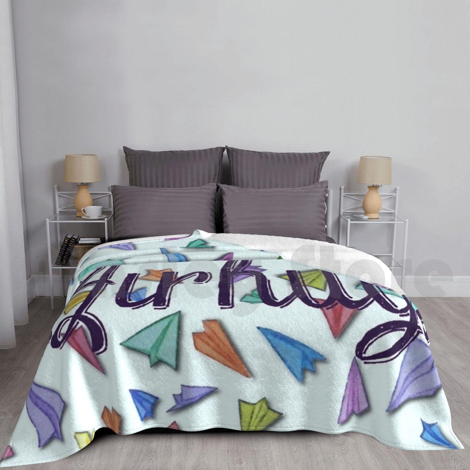 Paper Plane Airhugs Blanket For Sofa Bed Travel Paper Plane Airhugs Airhugs Paper Plane Paper Airplane Hugs Size: 75*100cm, Weight: 230 GSM