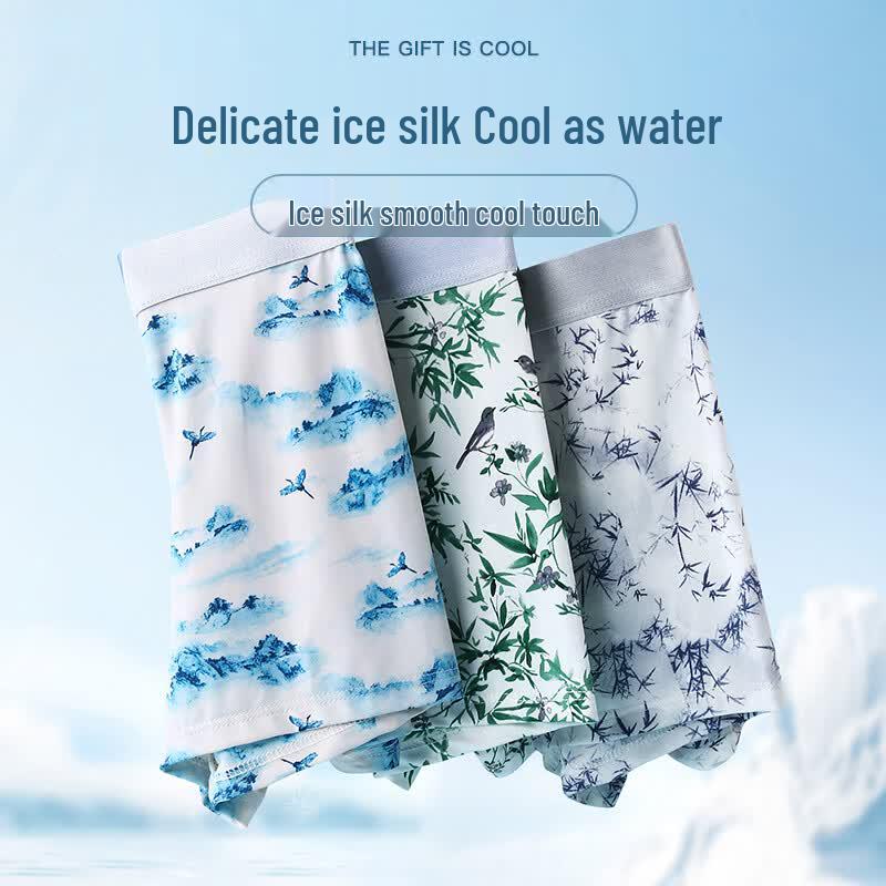 Miiow Men's Antibacterial Ice Silk Boxer Briefs