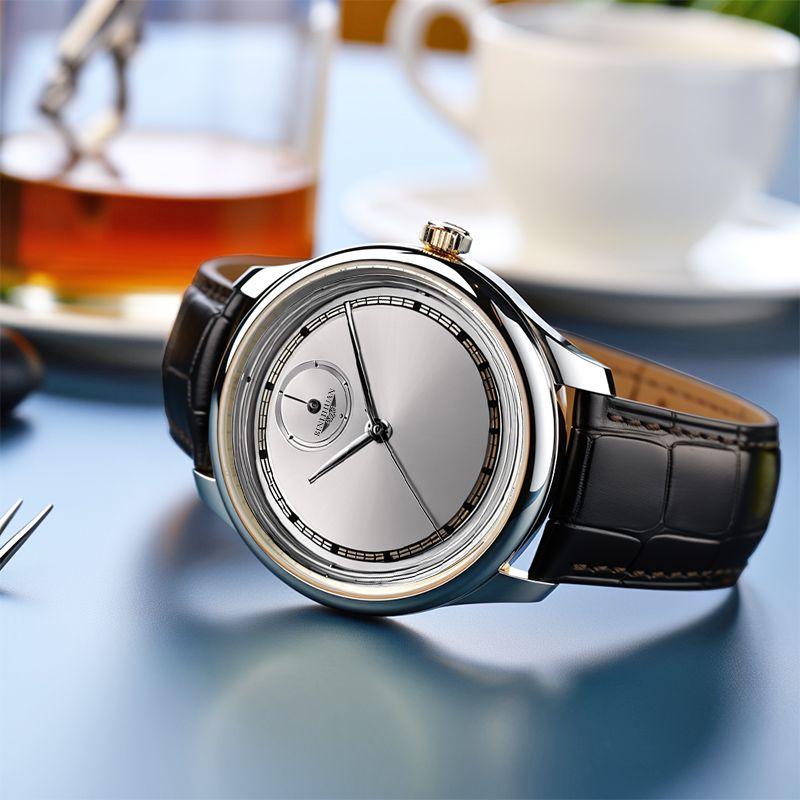 Men Business Black Leather Quartz Watch Analog Wristwatch Birthday Gift