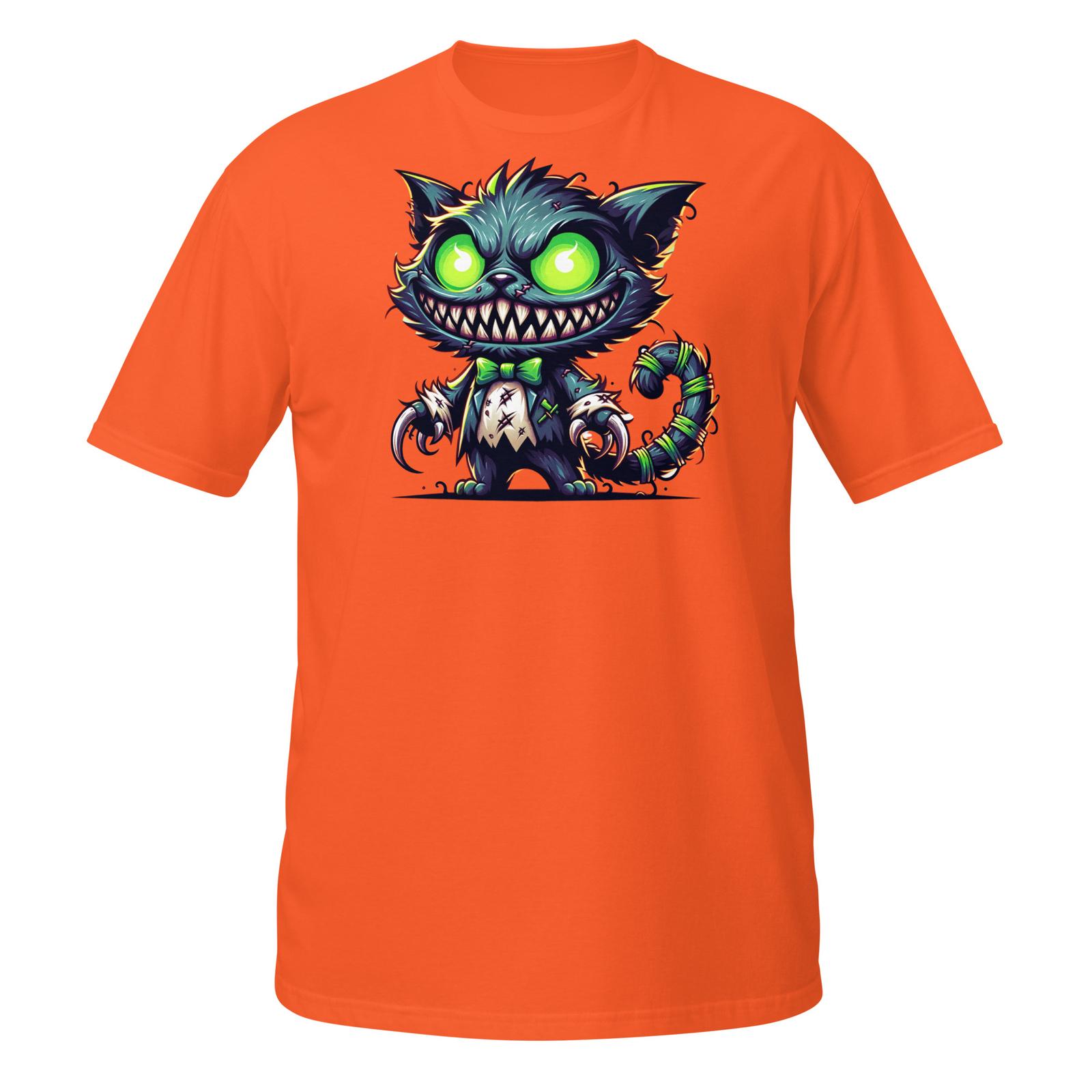 Insane Cat T-Shirt | Glowing Eyes & Creepy Smile | Trippy Feline Tee S разноцветный