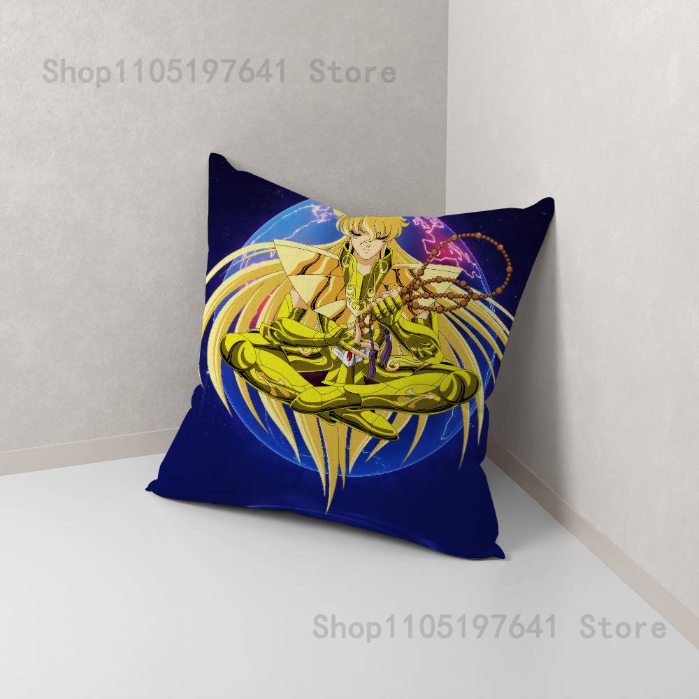 Saint Seiya Virgo Shaka Pillow Case Cute Cartoon Anime peripheralsBedroom Sofa Decorative Cushion Cover Soft Cushion Cover