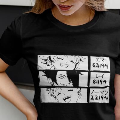 The Promised Neverland T-shirt Anime,Emma, Ray,Norman,Anime,Manga T-shirt UNISEX