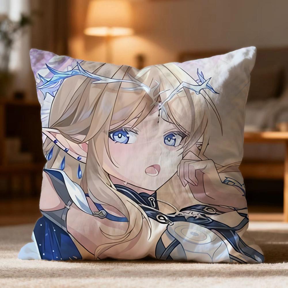 Hot CCartethyia Wuthering Waveser Cushion Cover Soft Washable Pillow Case Multi-Scene for Couch Bed Travel Office Use