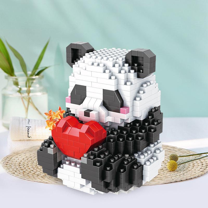 Panda Building Blocks Creative Educational Toys for Children Small Particle Toy Building Blocks Set Panda Building Blocks Building Gifts