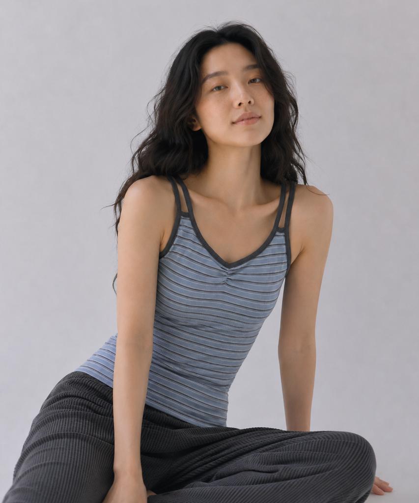 Sayu Fade Stripe Sleeveless Dusty Blue