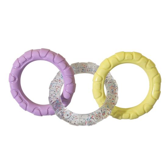 3-Ring Tug Dog Toy for Aggressive Chewers Tough Ring Dog Chew Toy for Pet Training Teething Interactive Fetch Toy for Puppy Small Medium Large Breeds
