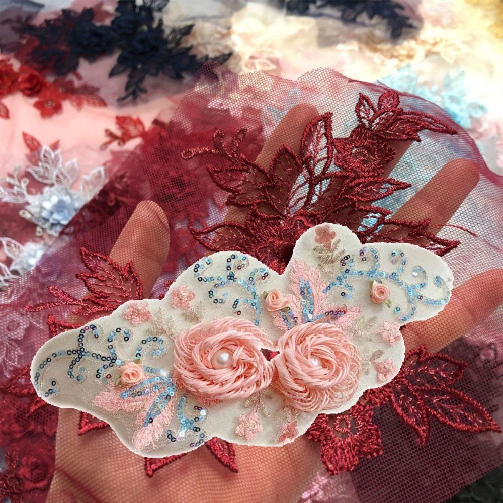 Detailed Embroidery Flower Decorations Patches Handmade Cloth Applique  Dressmaking