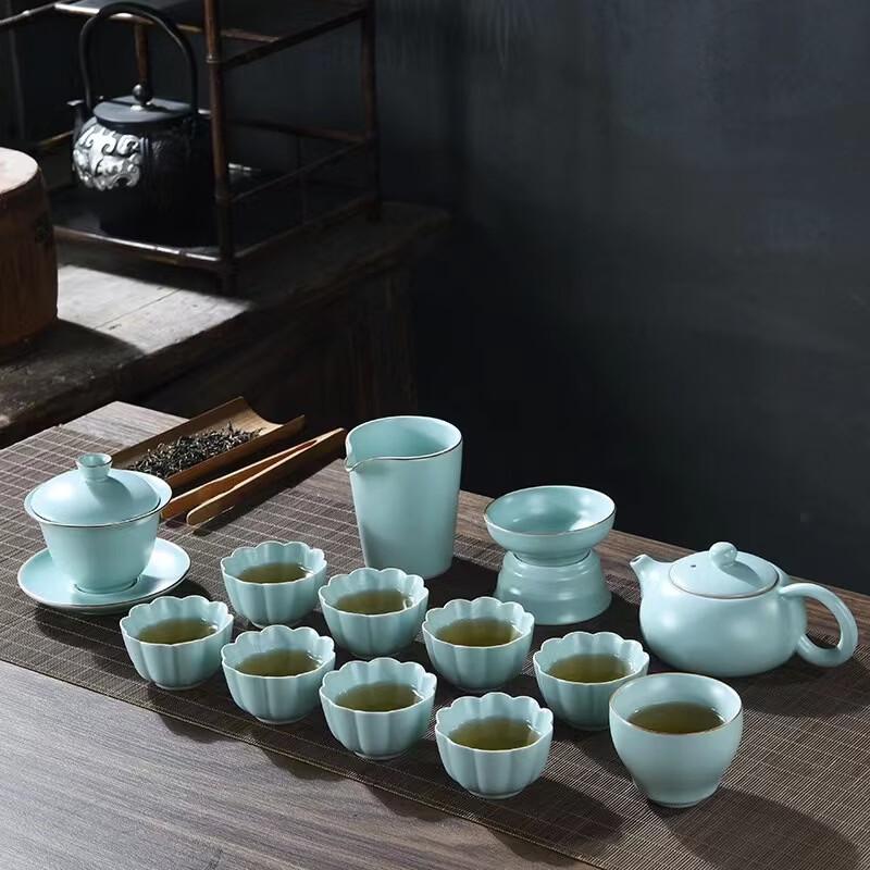 Zhuijia Celadon Ru Kiln 14-Piece Gongfu Tea Set