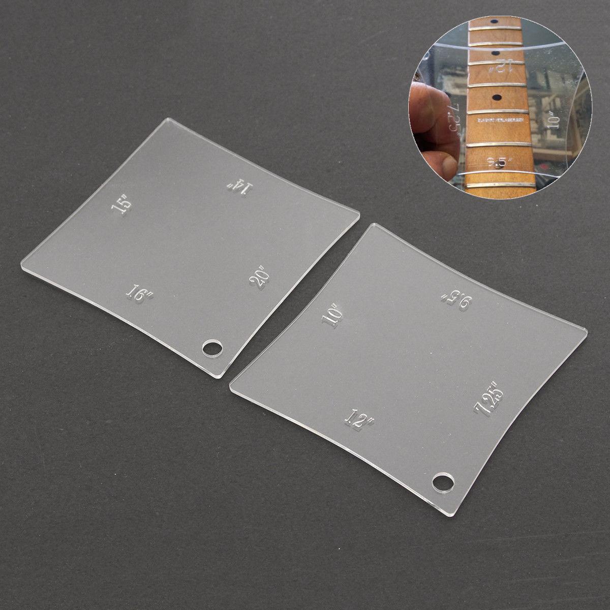 2 шт. Калибр радиуса гитары Линейка для измерения грифа гитары Инструмент для измерения ладов гитары Измерительный инструмент для ремонта United States