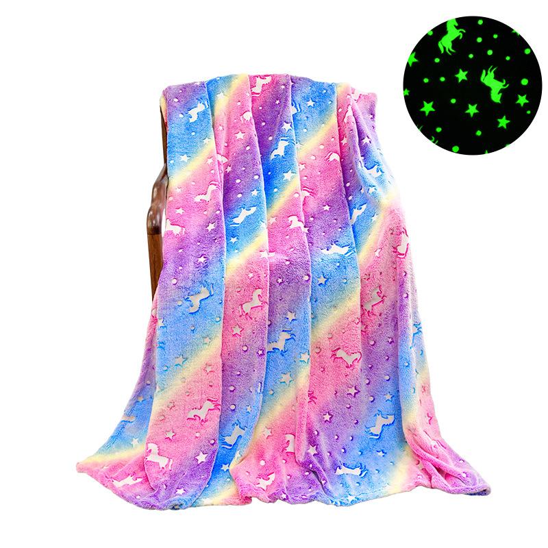 

Coral Horse Pink Purple Blue Unicorn Luminous Blanket Office Bedroom Sofa Napping Blanket Air Conditioning Blanket Cross Border Luminous Blanket 50in-130cmx60in-150cm безодня