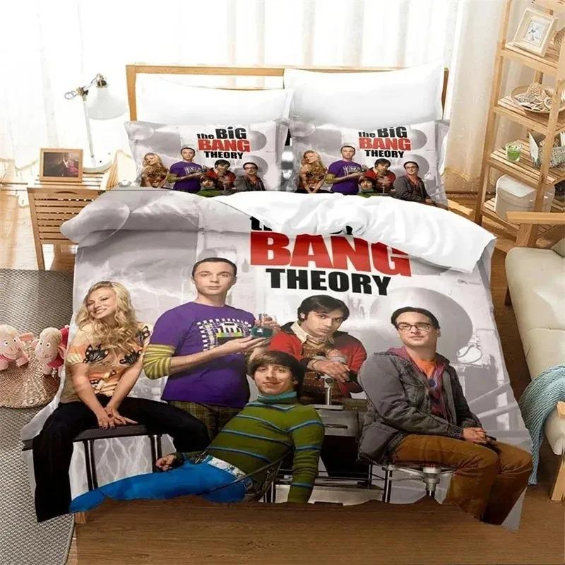 3D-tryck Big Bang Theory Sängklädesset, Påslakan Täcke Sängset Quiltöverdrag Örngott, King Queen Twin Storlek Pojkar Flickor Vuxna