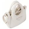 Prada Enamel Triangle Logo Magnetic Closure Soft Lambskin Mini Handbag Women handbags White 1BA359_2DYI_F0009_V_OVO