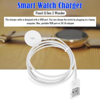 1m Smart Watch Magnetic Charger Short Circuit Protection USB Charging Cable Stand Replacement Accessories for Fossil Gen 1/2/3