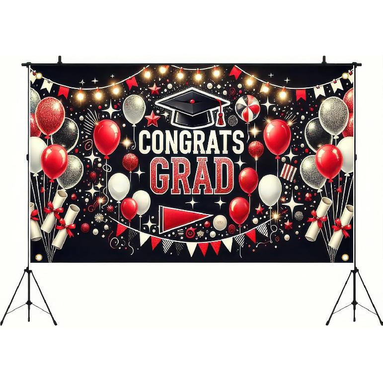 Graduation Banner 71 x 43 Inch Congrats Grad Party Decoration Graduation Photo Backdrop for Class of 2025 Graduations Celebration Senior Graduate
