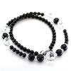 Sanskrit Character Onyx Black Carved Crystal Necklace for Manjushri Year of the Power Stone Prayer Beads 501 [Ishiki] Men, Bodhisattva, Rabbit,