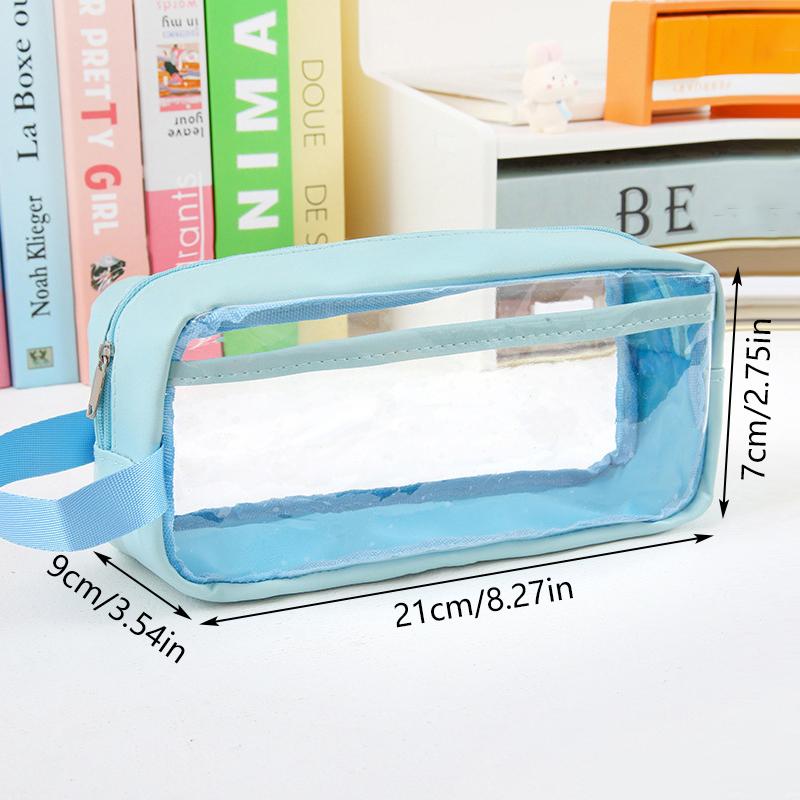 Pvc Transparent Large Capacity Pencil Bag Ins Style School Case Stationery Holder Waterproof Portable Storage Pen Case