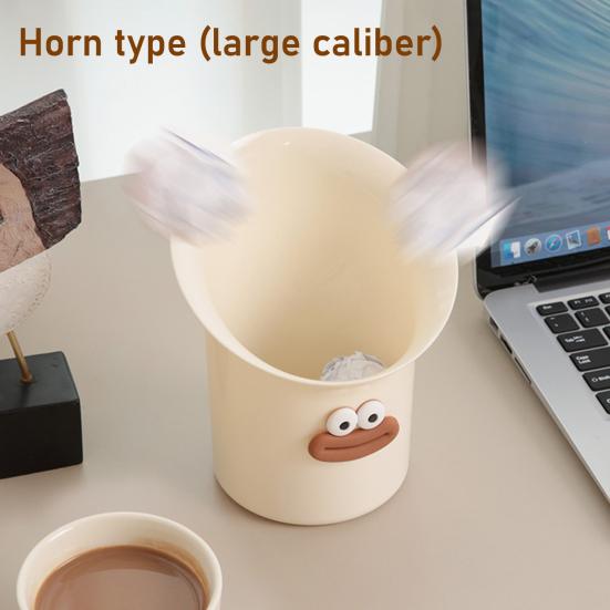 Coș de gunoi de birou Coșuleț drăguț pentru deșeuri cu Mini perie de curățat Buze amuzante de cârnat Mic coș de gunoi pentru birou Masă de toaletă