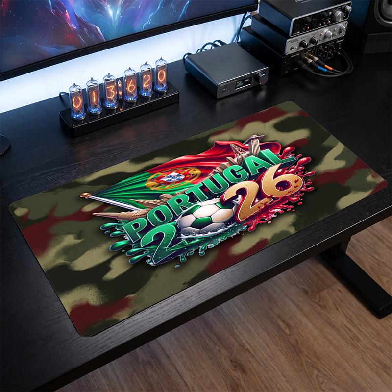 Portugal Football Crest Mouse Pad, Extended Non Slip Rubber Desk Mat for Gaming Office Laptop Fan Gift
