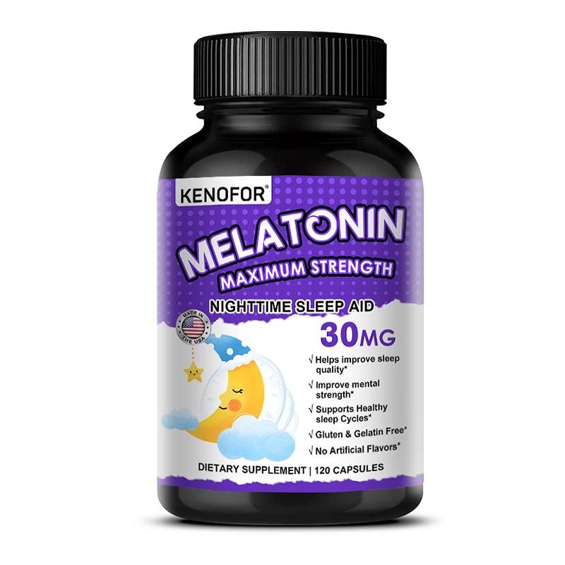 Melatonin 30mg Maximum Strength Nighttime Sleep Aid Supplement, 120 Dietary Supplement Capsules 120PCS