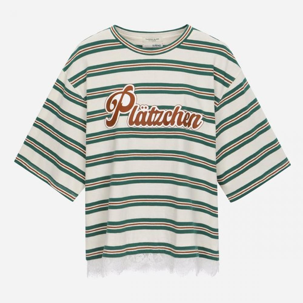 Thursday Island Lace PaTch T shirT T256mTs902w Green (GN)/FREE