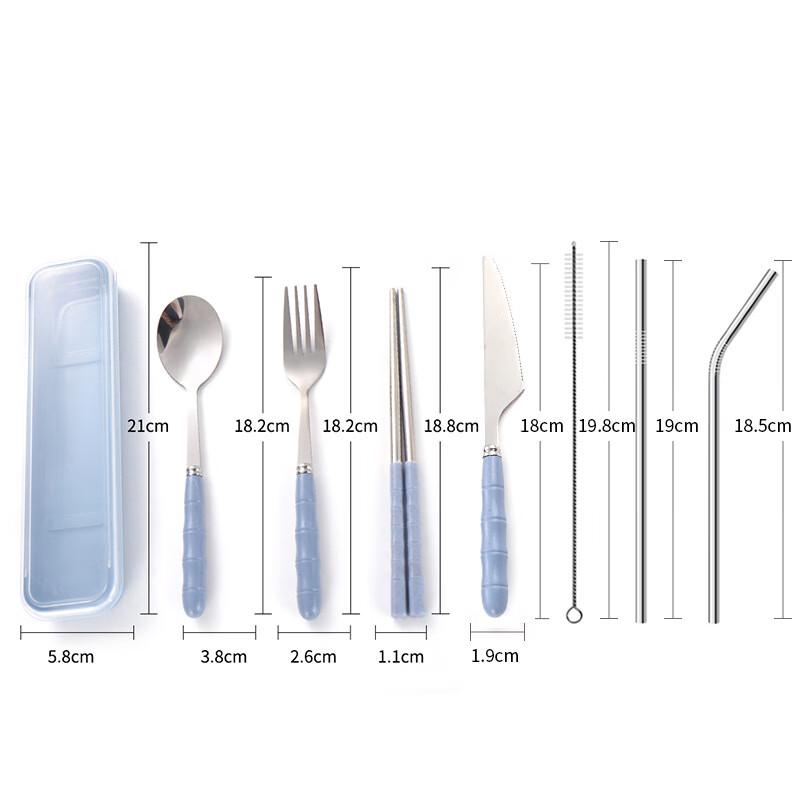 Xuan Run Nordic Blue Portable Cutlery Set (2-Pack)