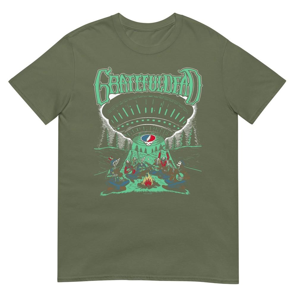 Grateful Dead Skeletons And Aliens Camping Band Tshirt